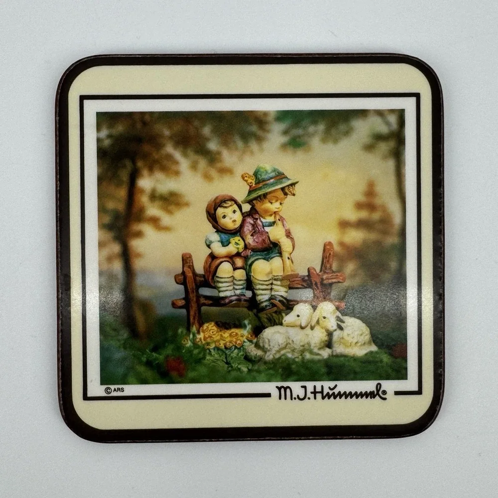 Vintage 1986 Hummel Coasters Set of 6 M.J. Hummel Papernell Made England Cottage